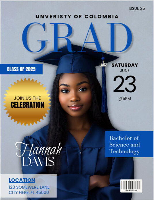 Grey Graduation Magazine Flyer (us Letter) | PosterMyWall