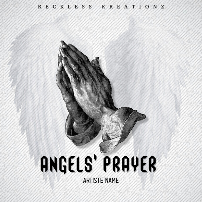 Grey Grunge Angels' Prayer Album Cover Capa de álbum template