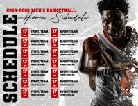 Grey Grunge Basketball Schedule Flyer (us Letter) template