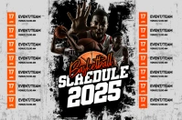 Grey Grunge Basketball Schedule Poster template