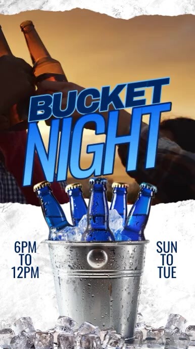 Bucket Nite Grey Grunge Bucket Night Instagram Reel Template | PosterMyWall