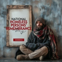 Grey Grunge National Homeless Persons' Remembrance Day Instagram Post template