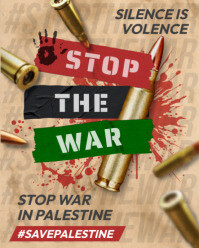 Marrón Anti-War Campaign Instagram Portrait Template