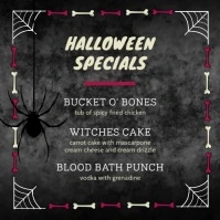 Black Specials Halloween Menu Square (1:1) template