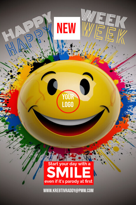 Grey Happy New Week Poster Template | PosterMyWall