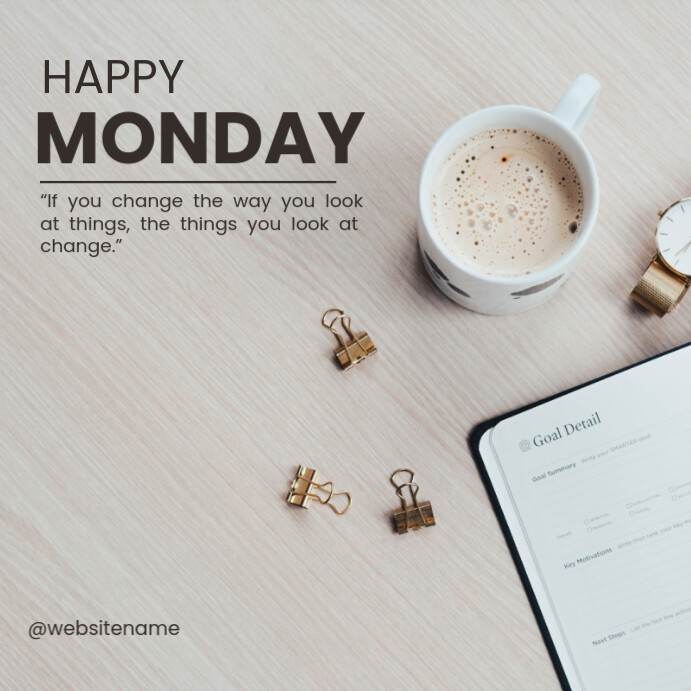 Copy of Grey Hello Monday Instagram Post | PosterMyWall
