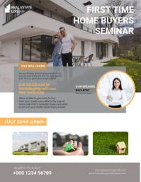 Grey Home Buyers Seminar Poster Design ใบปลิว (US Letter) template