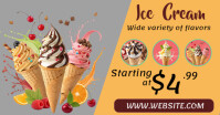 Grey Ice Cream Sale / Ice Cream  Facebook Shared Image template