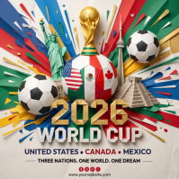 Grey Illustrative 2026 World Cup Instagram Post Instagram-bericht template