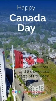 Grey Illustrative Canada Day  Digital Display template