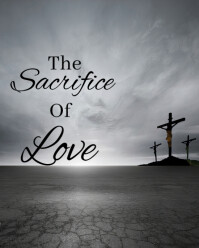 Grey Illustrative Christ On The Cross Instagram Portrait template