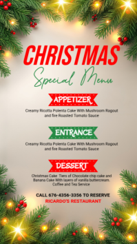 Grey Illustrative Christmas Menu Facebook Story template