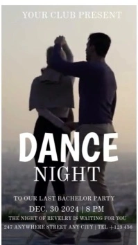 Grey Illustrative Dance Night  Instagram Story Instagram-Story template