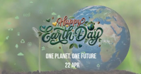 Grey Illustrative Earth Day Facebook Shared Image Video template