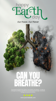 Grey Illustrative Earth Day Instagram Story template