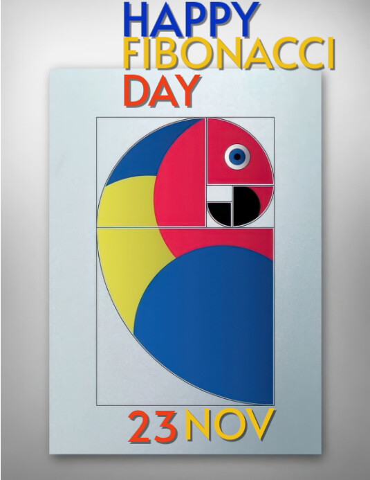 Grey Illustrative Fibonacci Day Flyer (us Letter) template