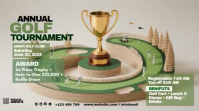 Grey Illustrative Golf Tournament Digital Display Video template