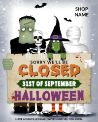 Gris Halloween Closure Announcement Instagram Portrait Template
