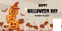 Abu-abu Halloween Event Баннер Eventbrite Template