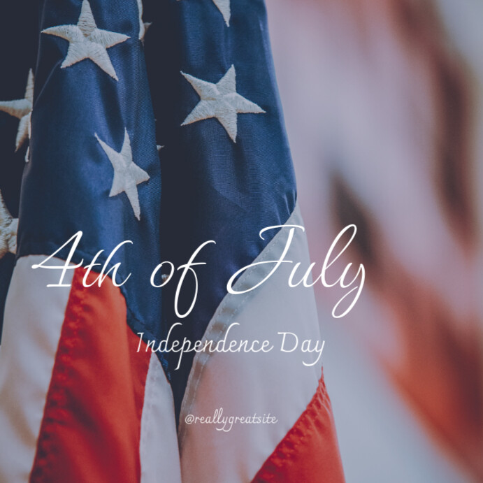 Grey Illustrative Happy Independence Day 4th July  Instagram Post template