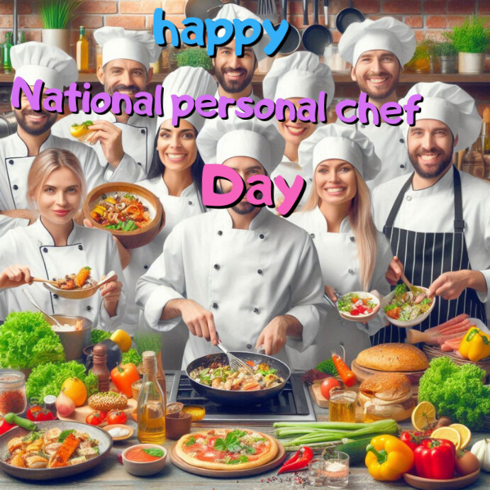 Grey Illustrative Happy Personal Chef Day Instagram Post Template ...