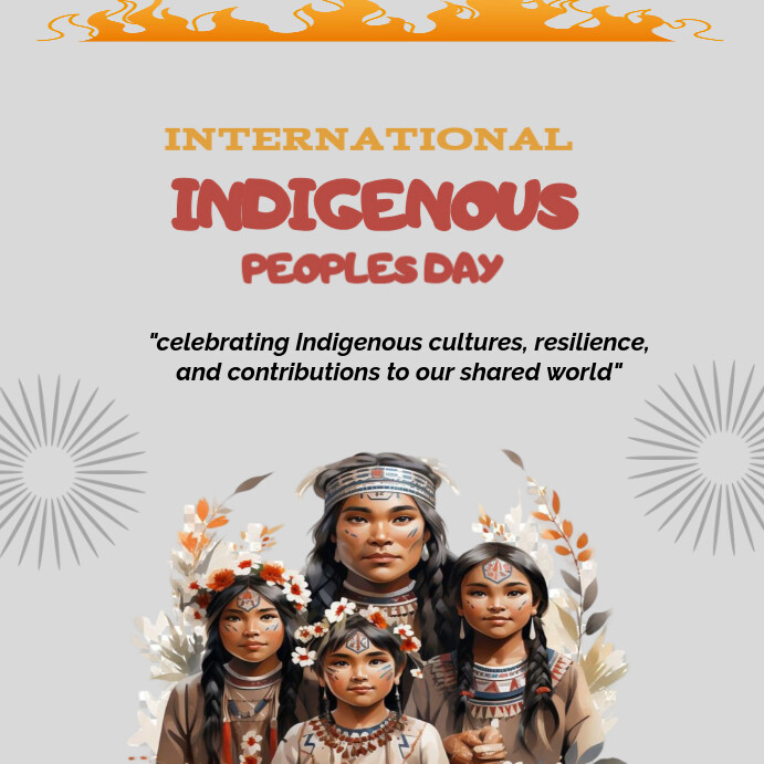 Plantilla de Grey illustrative indigenous peoples day design | PosterMyWall