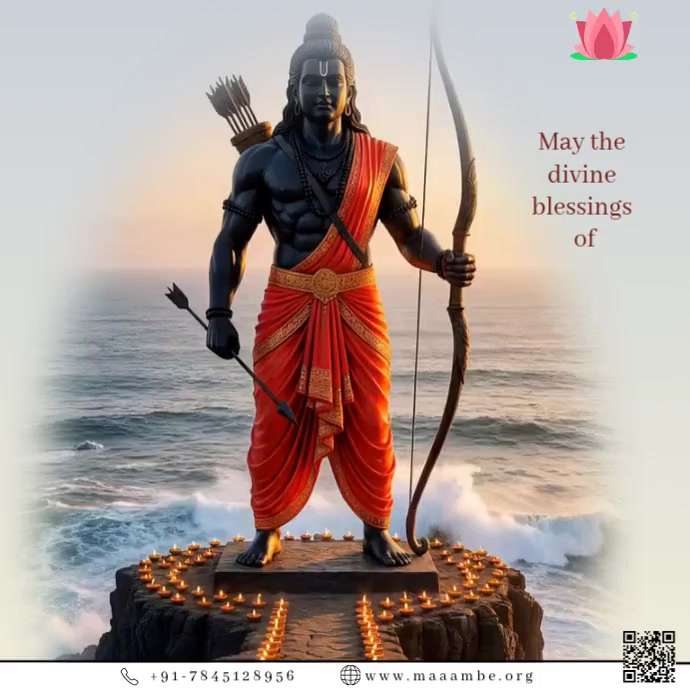 Plantilla de Grey Illustrative Lord Rama Blessings Instagram Post Video ...