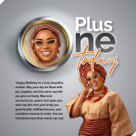 Grey Illustrative Mother's Birthday Instagram Post template