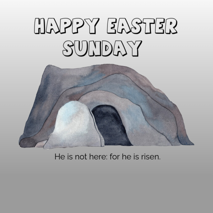 Grey Illustrative Neutral Grey Watercolour Religious Easter Sunday Instagram Post Instagram Post template