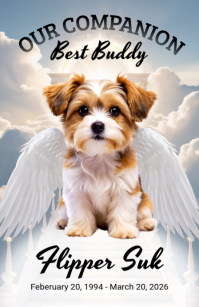 Gris Pet Memorial Half Page Wide Template
