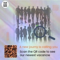 Grey Illustrative Qr Code Job Openings Instagram Post template