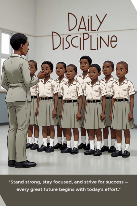 Plantilla de Grey Illustrative School Discipline Poster | PosterMyWall