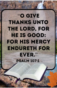 Grey Illustrative Thanksgiving Quote/verse Tabloid template