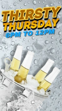Grey Illustrative Thirsty Thursday Instagram Story template