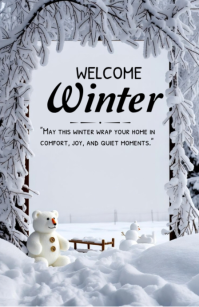 Abu-abu Winter Welcome Isigamu Sekhasi Ububanzi Template