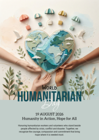 Grey World Humanitarian Day A6 Template