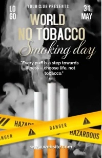 Grey Illustrative World No Tobacco Smoking Da Tabloid template