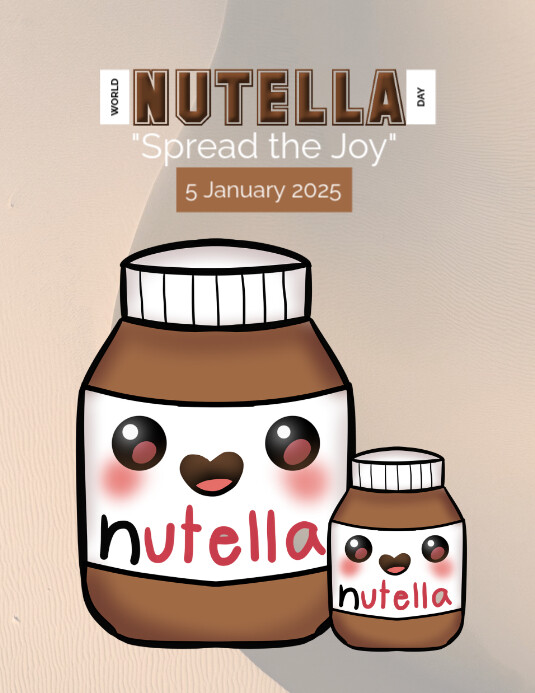 Plantilla de Grey Illustrative World Nutella Day Flyer (us Letter ...