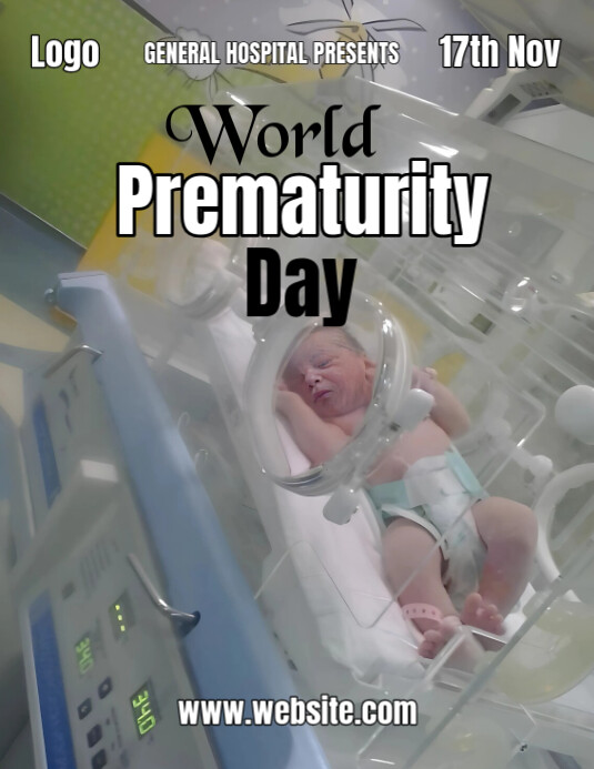 Copy of Grey Illustrative World Prematurity Day Flyer (us Letter ...