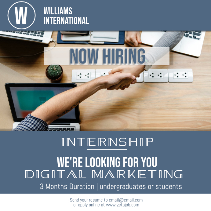 Grey Internship Hiring Instagram Template | PosterMyWall