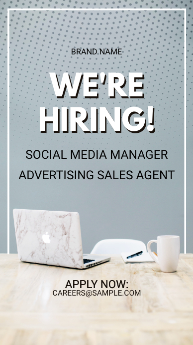 Grey Job Vacancy Instagram Story Ad Template Postermywall