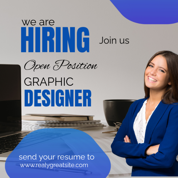 Grey Jobs Hiring New Post Graphics Designer Instagram Post Template ...