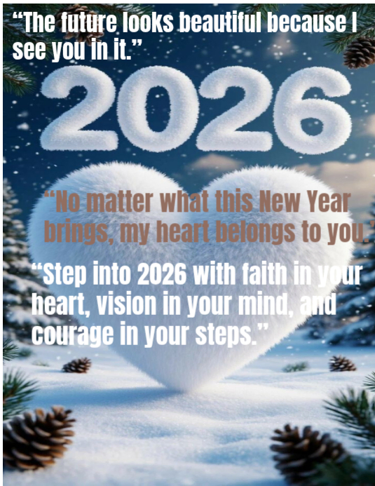 Grey Joyful 2026 New Year Inspirational Quotes Flyer (us Letter ...