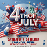 Grey Joyful 4th of July Celebration Instagram Post template