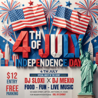 Grey Joyful 4th of July Celebration Instagram Post template
