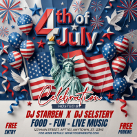 Grey Joyful 4th of July Celebration Instagram Post template