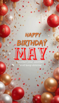 Grey Joyful Birthday Celebration Business Card template