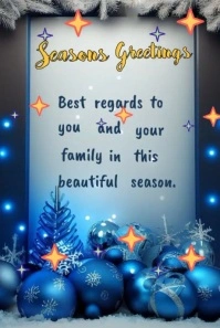 Grey Joyful Blue Christmas Video Card Pinterest Graphic Pinterest-grafik template