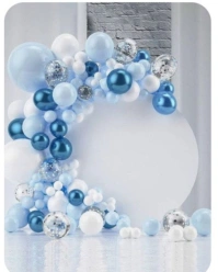 Grey Joyful Blue Frosh Balloon Arch Instagram Portrait template