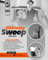 Grey Joyful Chimney Sweep Instagram Portrait template